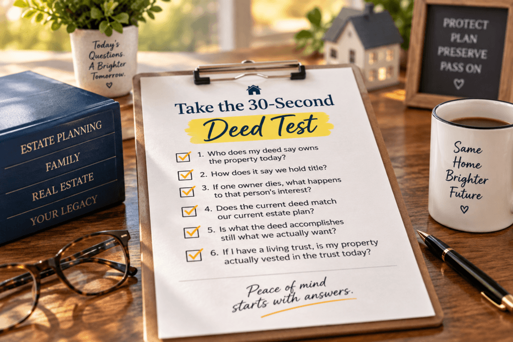 30-second California deed and vesting checklist