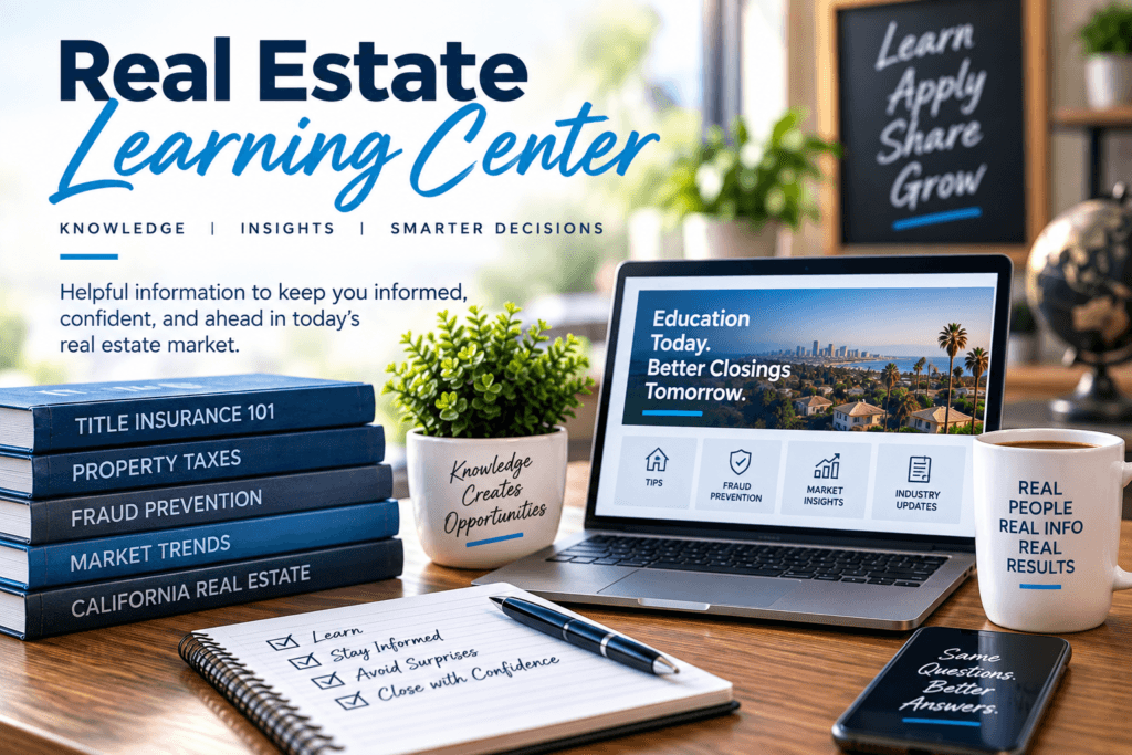 Real estate learning center and educational resources