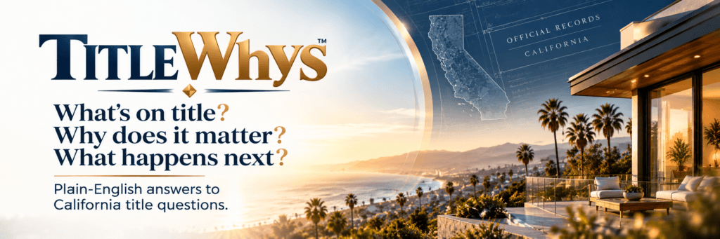 TitleWhys – plain-English answers to California title questions